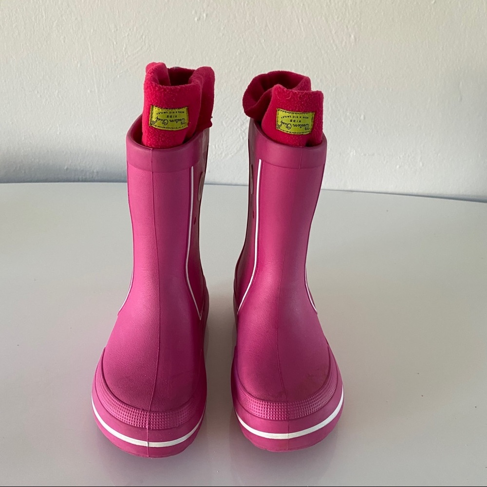 Kids Crocs pink rain boots. Optional: FREE fleece liner ($14 value!)